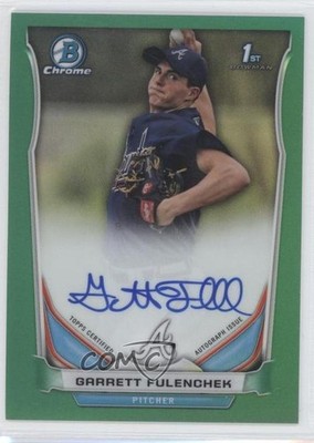 2014 Bowman Draft Chrome Pick Green Refractor 21/99 Garrett Fulenchek Auto 1b8