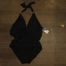 Bar III Womens Cowlneck One Piece Swimsuit 69a78e3ded4c4 Black L