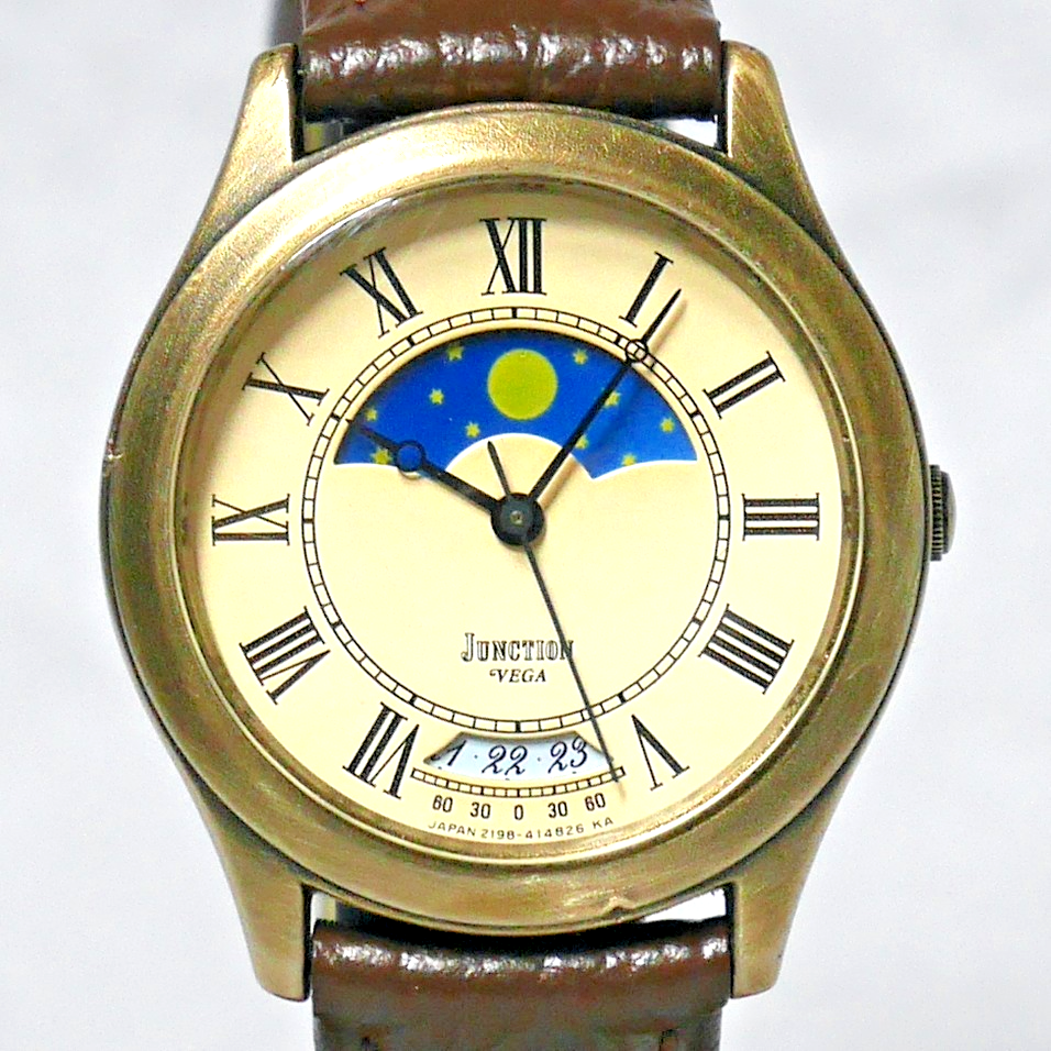 腕時計 CITIZEN VEGA JUNCTION Watch 2198 1987 Sun & Moon 24-Hour indicator