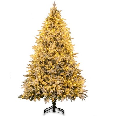 7.5ft Artificial Snow Flocked Christmas Tree with 600 LED Lights (Not pre-lit...