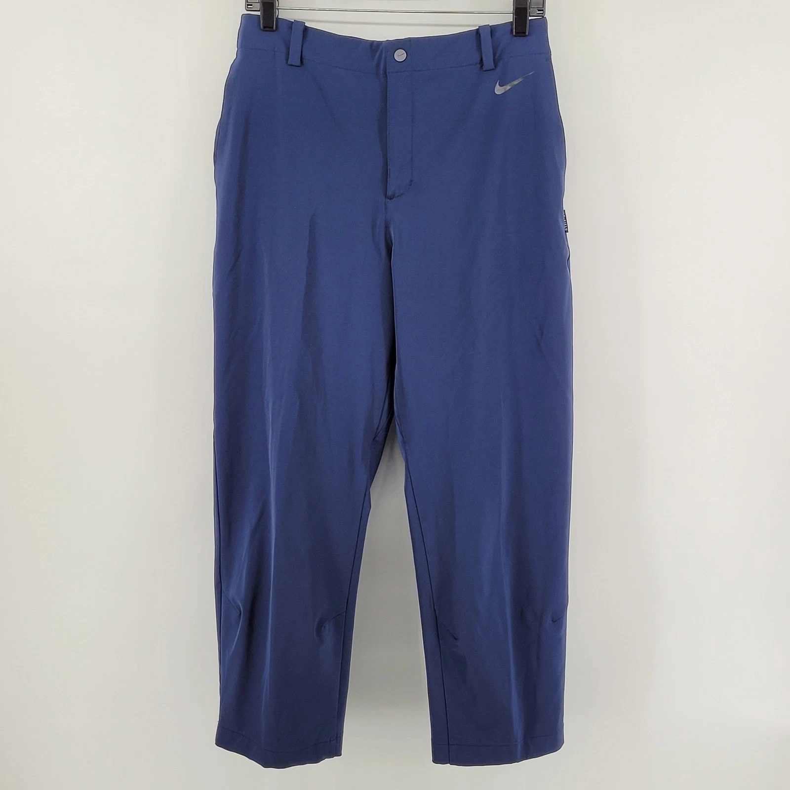Nike On-Field Mens Medium Blue Athletic Golf Pants Tapered Leg Swoosh Logo