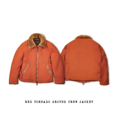 Red Tornado Herren Ground Crew Warm Jacke Winter Fur Collar Wool Thicken Mäntel