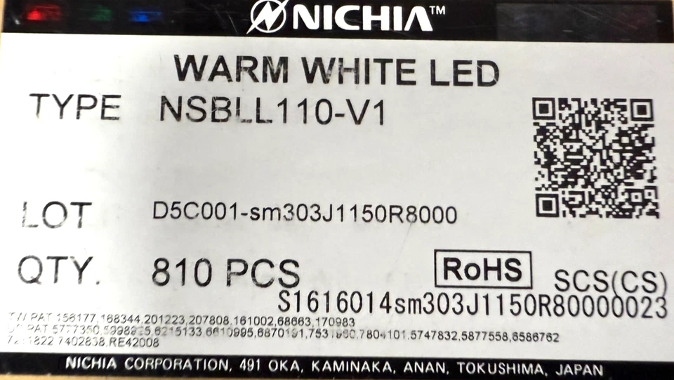 Módulos LED COB blanco cálido CANTIDAD-1 Nichia NSBLL110-V1 - 3000K Foto 3 de 3