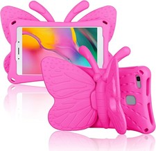 3D Cartoon Butterfly Case for Galaxy Tab A 8.0 2019, Shockproof Kickstand Cover