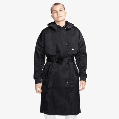 nike black trench coat