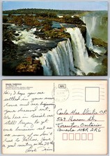 Iguazu Falls Brazil Postcard 1979 - Floriano, Deodoro, Benjamin Falls