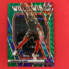 Damian Lillard 2020-21 Panini Mosaic Green Prizm Will to Win #2 Trail Blazers