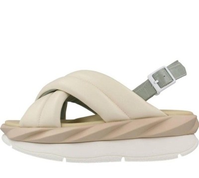 4CCCCEES Mellow Me Ivory Sandals Women's 6 Leather Platform Shoe Comfort NEW