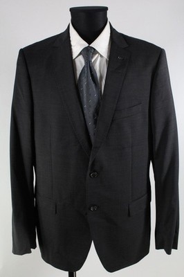 Van Gils Herren Sakko Blazer schwarzgrau 100% Schurwolle Gehschlitz Top Zustand