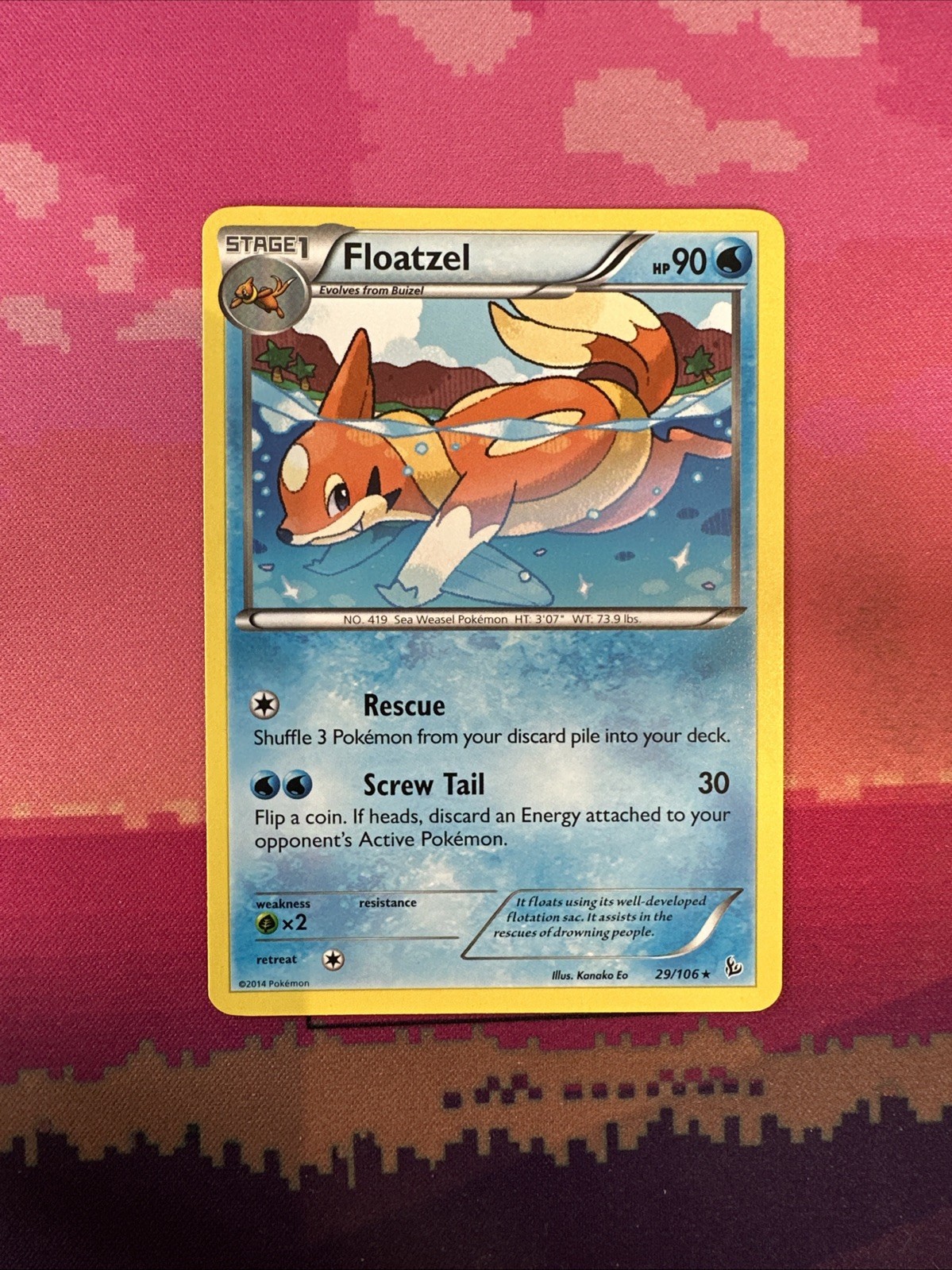 Pokemon Card Floatzel Flashfire Rare 29/106 Near Mint