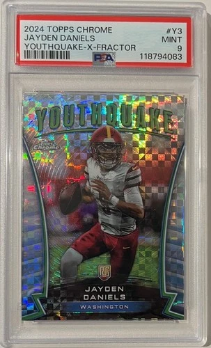 New Listing2024 Topps Chrome Youthquake Jayden Daniels #Y-3 X-Fractor RC PSA 9 MINT Rookie