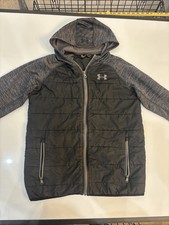 Under Armour Gray/Black Full Zip Hooded Jacket Size Youth Large