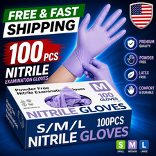 100 Disposable Nitrile Gloves Powder Free Latex Free Medical Use  Food Grade