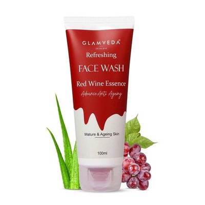 Glamveda Red Wine Advance Anti Ageing Face Wash Glowing Skin 100ml