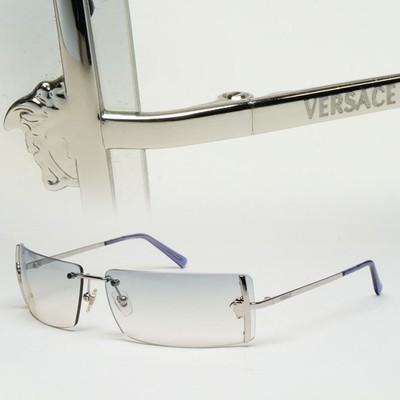 Versace Sunglasses 2004 Vintage Rimless Silver MOD N29 26M/543