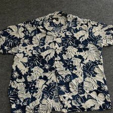 Hawaiian Reserve Collection Shirt Mens Size 3XL Rayon Blue White Floral USA Made