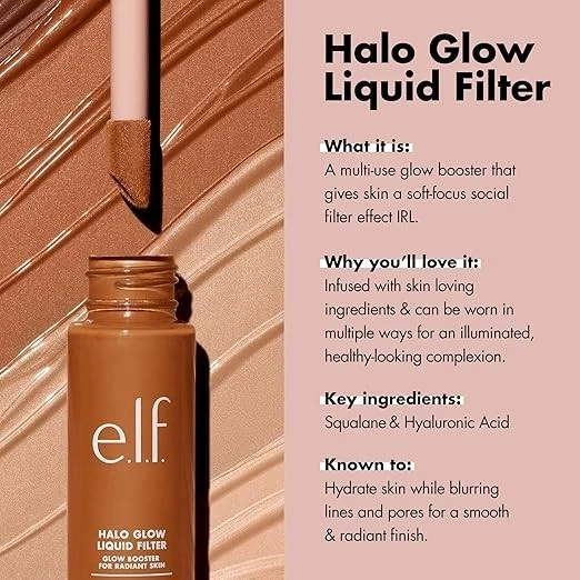 e.l.f. Halo Glow Liquid Filter,Complexion Booster For A Glowing,Soft-Focus Look, - Image 3 of 4