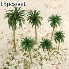 15Pcs Plastic Model Trees Artificial Palm Tree Rainforest Scenery 1:65~1:150