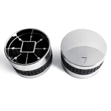 2 Pack Grill Control Knobs Replacement, Chrome Plated Plastic with Nonslip Gr...