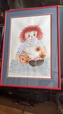 Raggedy Ann & Andy Original Watercolor Painting. Signed by Artist