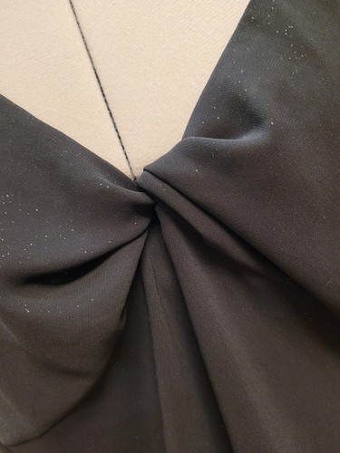 Bluse Elegant Festlich Schwarz Glitzer Damen Gr. 46 (155) - Bild 3 von 11
