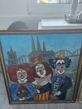 Schönes Ölbild Clowns Karneval Köln Kölner Dom Nippes
