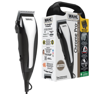 Wahl Chrome Pro, Corded Hair Clipper Kit for Men or Women, Black/Chrome