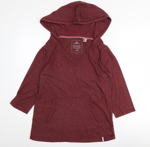 O'Neill Women's Red Pullover Hoodie Size 12 - Picture 1 of 12