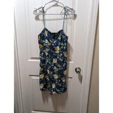 Juniors Blue Floral Old Navy Sun Dress With Spaghetti Straps Size Med NEW