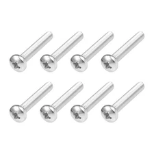 Machine Screws (M8x50mm) 8Pcs, Phillips Cross Pan Bolts 304 Stainless Steel