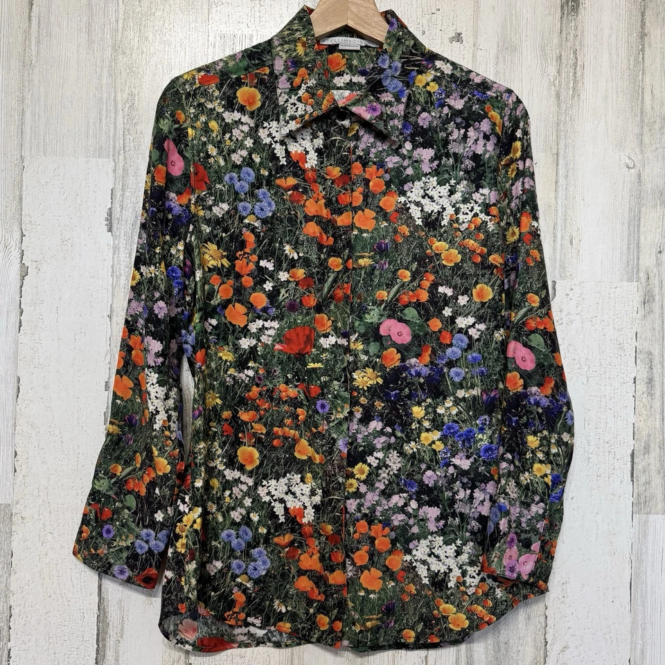 Camisa con botones de seda de sauce Stella McCartney estampado floral multicolor talla 10 Foto 2 de 4
