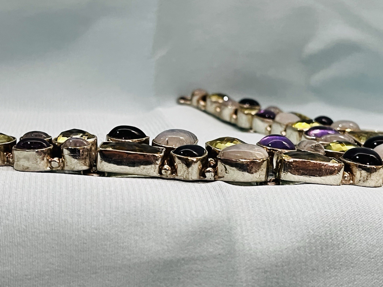 Sterling Silver Multi-gem Moonstone Tourmaline Am… - image 11