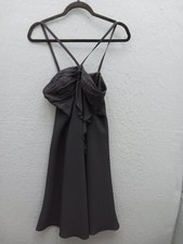 Nine West Women 2 Dress Black Beaded Rosette Halter A-Line Cocktail Party