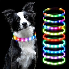 Hund Halsband LED  USB wiederaufladbar verstellbar Sicherheit