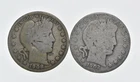 1892-1915 Lot 2 1908-D 1902 Barber 90% Half Dollars - Coin Collection *007