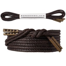 Thin Stay-Tied Waxed Cotton Round Shoelaces 2/25" 2.2mm with Metal Tips   Dr...
