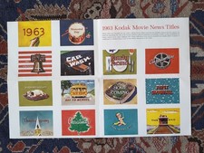 Vintage 1963 Kodak Movie News Titles 1960s Poster Brochure Film Titling Intro