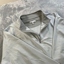 Peter Millar 1/4 Zip Pullover Mens XL Light Gray Perth Performance hoover
