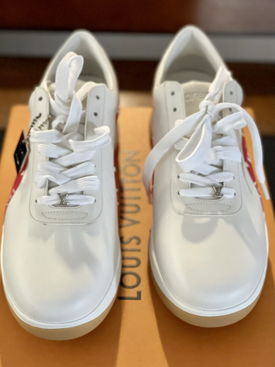 Louis Vuitton Supreme NEW Men'sWhite Red Monogram Sneakers Trainers Shoes  in Box at 1stDibs  red and white louis vuitton shoes, red louis vuitton  shoes, louis vuitton shoes red and white