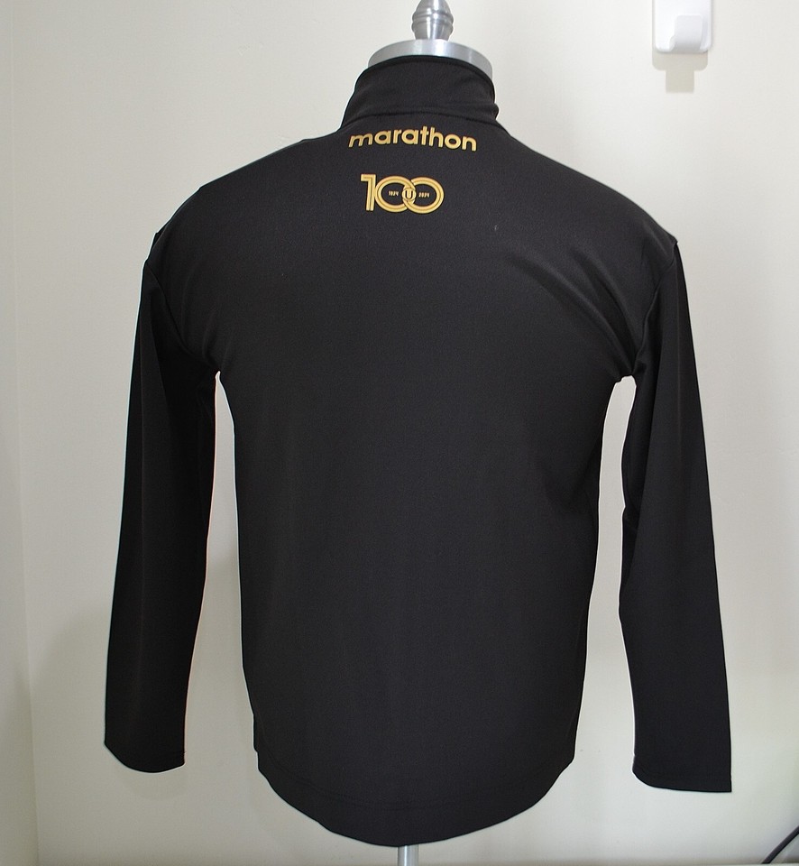 NWT MEN'S MARATHON PERU SOCCER WARM UP FULL ZIP TRACK JACKET BLACK SZ M