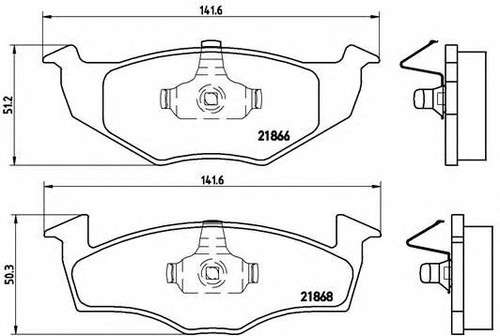 BREMBO Front Axle BRAKE PADS SET for SEAT IBIZA II 1.0 1993-1996 - Picture 2 of 7