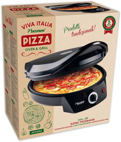 Bestron Pizzaofen Pizzamaker & Grill APZ400Z Viva Italia Ø27cm Rot 1800W B-Ware - Bild 6 von 6