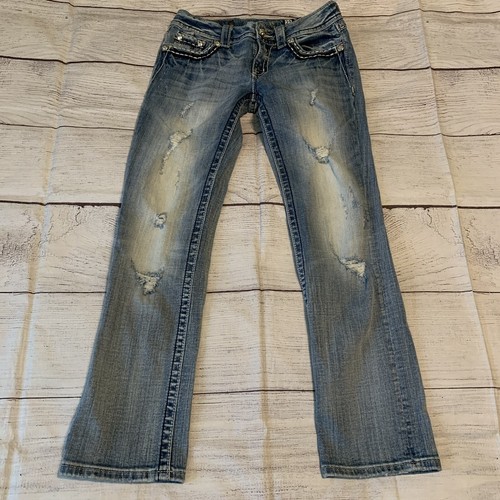 Miss Me Capri Jeans Jeweled Butt Distressed Pants Size 27x26.5 JE5152P12 - Picture 4 of 13
