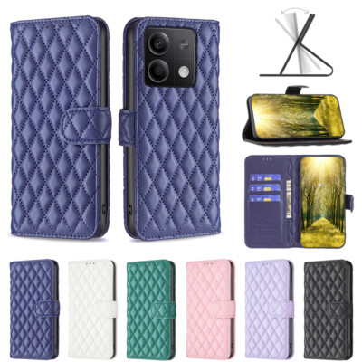 For Xiaomi Redmi Note 13, Luxury Fashion Cover Leather Wallet Purse Stand Case