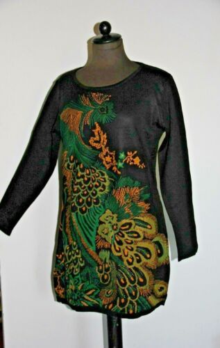 Knitted Dress Winter Dress Wool-Cashmere Black 83 CM Knee Length Long Sleeve 38 - Afbeelding 1 van 10