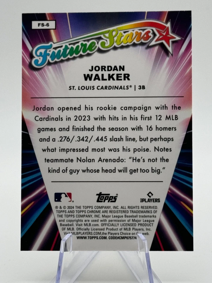 2024 Topps Chrome #FS-6 JORDAN WALKER | Future Stars - Image 2 of 2
