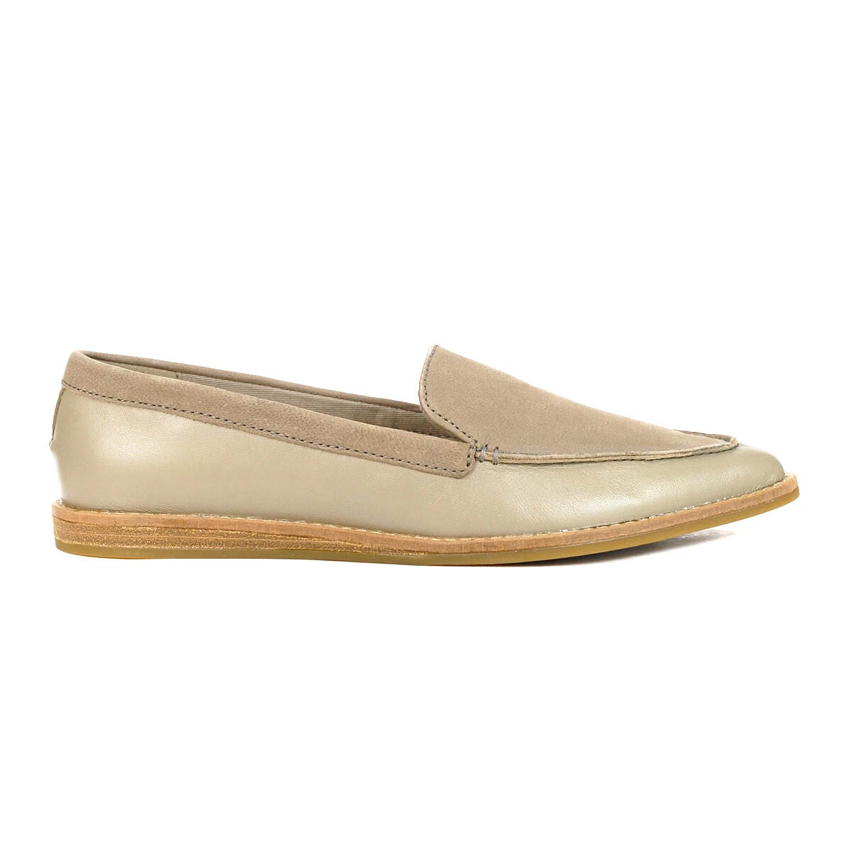 Sperry Women s Saybrook Taupe Tonal Leather Slip On Loafers STS87293