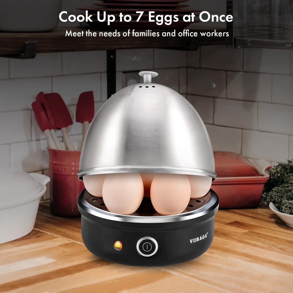 Electric Egg Cooker 7 Egg Capacity Boiler Poacher Steamer with Auto Shut Off