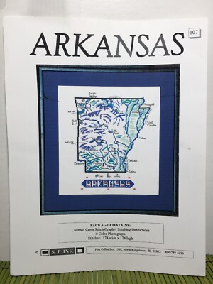 S.P. Ink Counted Cross Stitch Graph State of Arkansas Pattern