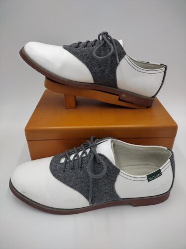 Saddle Shoes Oxfords white Gray leather 
